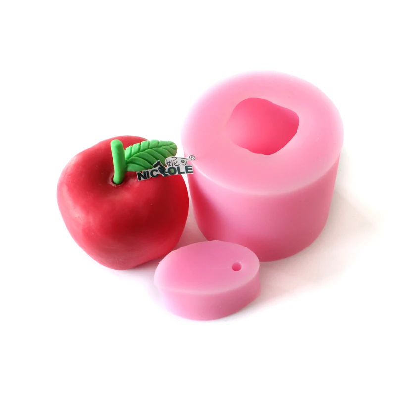 Nicole R1298 3D Apple Shaped Chocolate Candy Molds Silicone Soap Candle