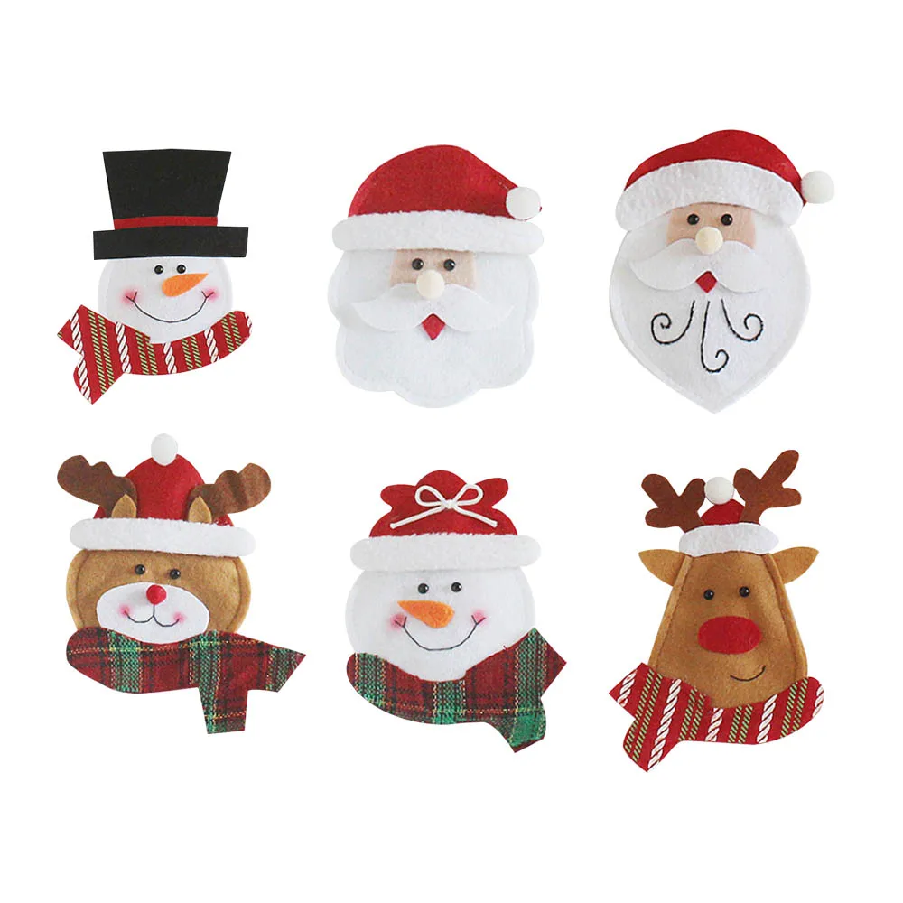 Держатели карманы для вилок и ножей сумка Санта снеговик украшения стола