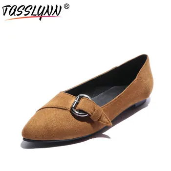 

TASSLYNN 2019 Women Pumps Pointed Toe Buckle Low Heels Ladies Summer Shoes Women Concise Comfortable Casual Shoes Size 34-43