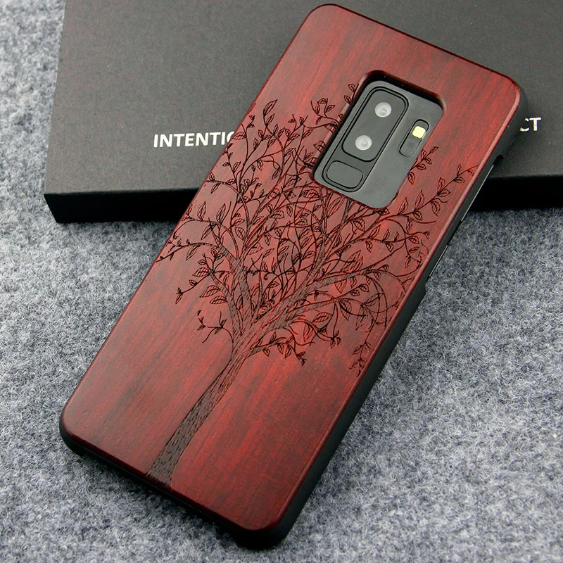 

Cases for Samsung galaxy s9 plus Wooden Carving Fitted Case For Samsung S9 Plus Luxury Wood Case Back Cover For S9 Plus