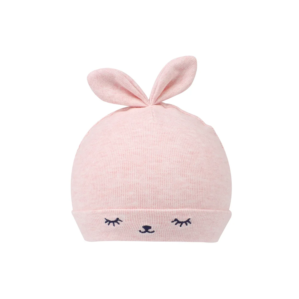 Cartoon Rabbit Baby Beanie Hat Cute Ears Newborn Tire Hat For Boys Cotton Comfortable Infant Beanie Spring Baby Girls Clothing (5)