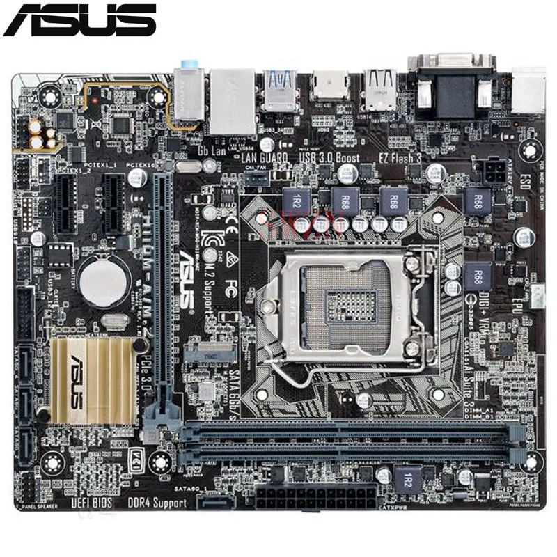

original New Desktop motherboard For ASUS H110M-A/M.2 H110 LGA 1151 i7i5i3 2*DDR4 support 32G 4*SATA III 1*M.2 Micro ATX
