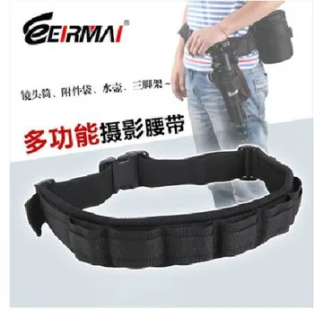 

Waterproof Adjustable Camera Waist Belt Strap Pocket to Hold Lens Bag Tripod Monopod Holder Hook Buckle 7cm Wide 80~135cm Long
