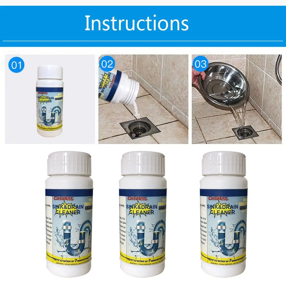 

Powerful Sink Drain Cleaner Pipe Dredging Agent Sewer Toilet Dredge Powder Cleanser Bathroom Hair Filter Strainer
