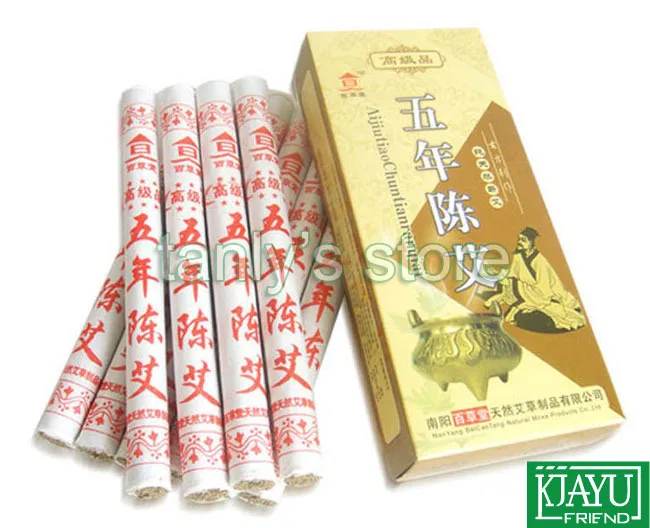 

Nan Yang Bai cai tang 5 years old moxa roll high quality 8:1 moxibustion 18x200mm 10pieces/pack 10packs/lot
