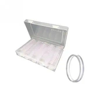 

100Pcs 27mm 30mm Capsules Holder Clear Plastic Round Storage Box Coin organizer