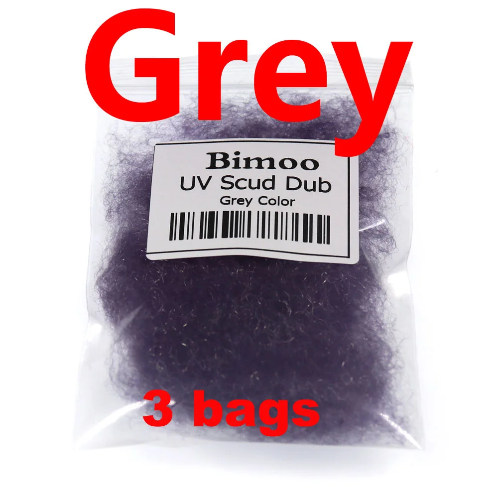 Bimoo 3 сумки X 2 г/Сумка для ловли нахлыстом волокно для Nymph Scud креветки Аддис дамсель муха Связывание тела Dubbing материал - Цвет: Grey 3bags