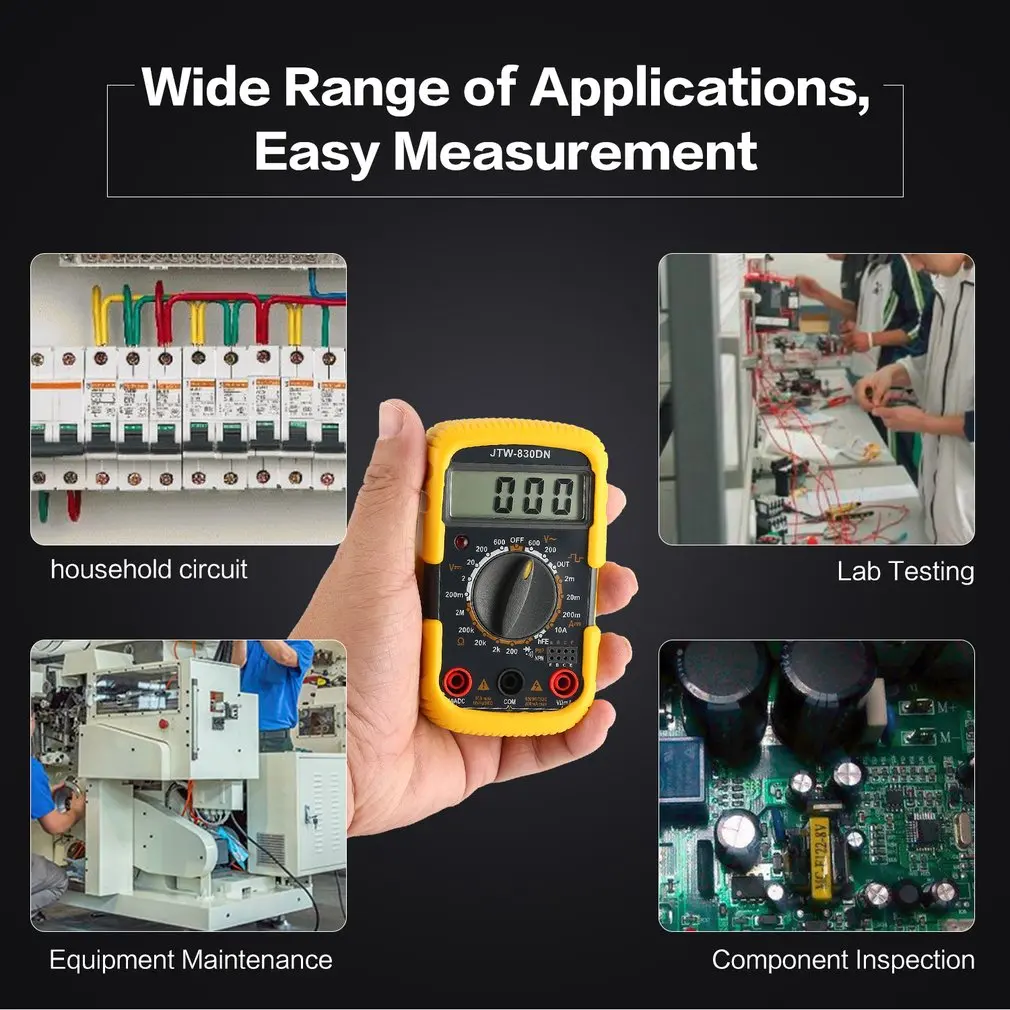 JTW-830DN Мини Ручной цифровой мультиметр AC/DC Вольт Ампер Ом диод HFE тестер 1999 отсчетов многофункциональные портативные мультиметры