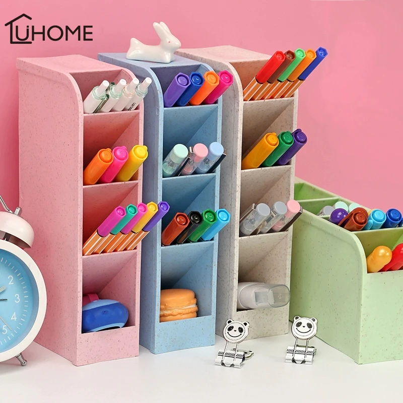 

4 Grid Multi-function Desktop Storage Box Case Plastic Make Up Brush Cosmetic Holder Desk Pen Pencil Organizer Sundries Storage
