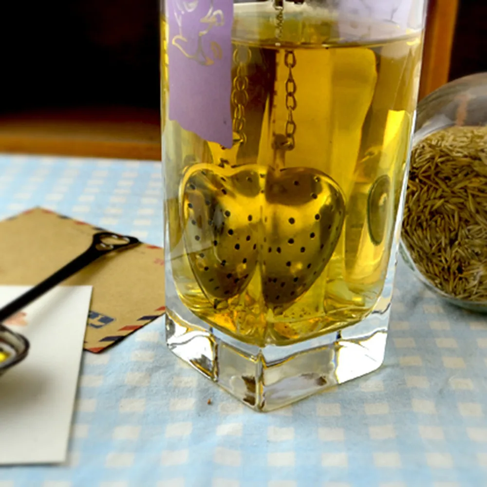 Чай Infuser в форме сердца здоровый интенсивный вкус многоразовый чай мешок пластиковое ситечко для чая и кофе ситечко для измерения Swirl крутая ложка 10,24