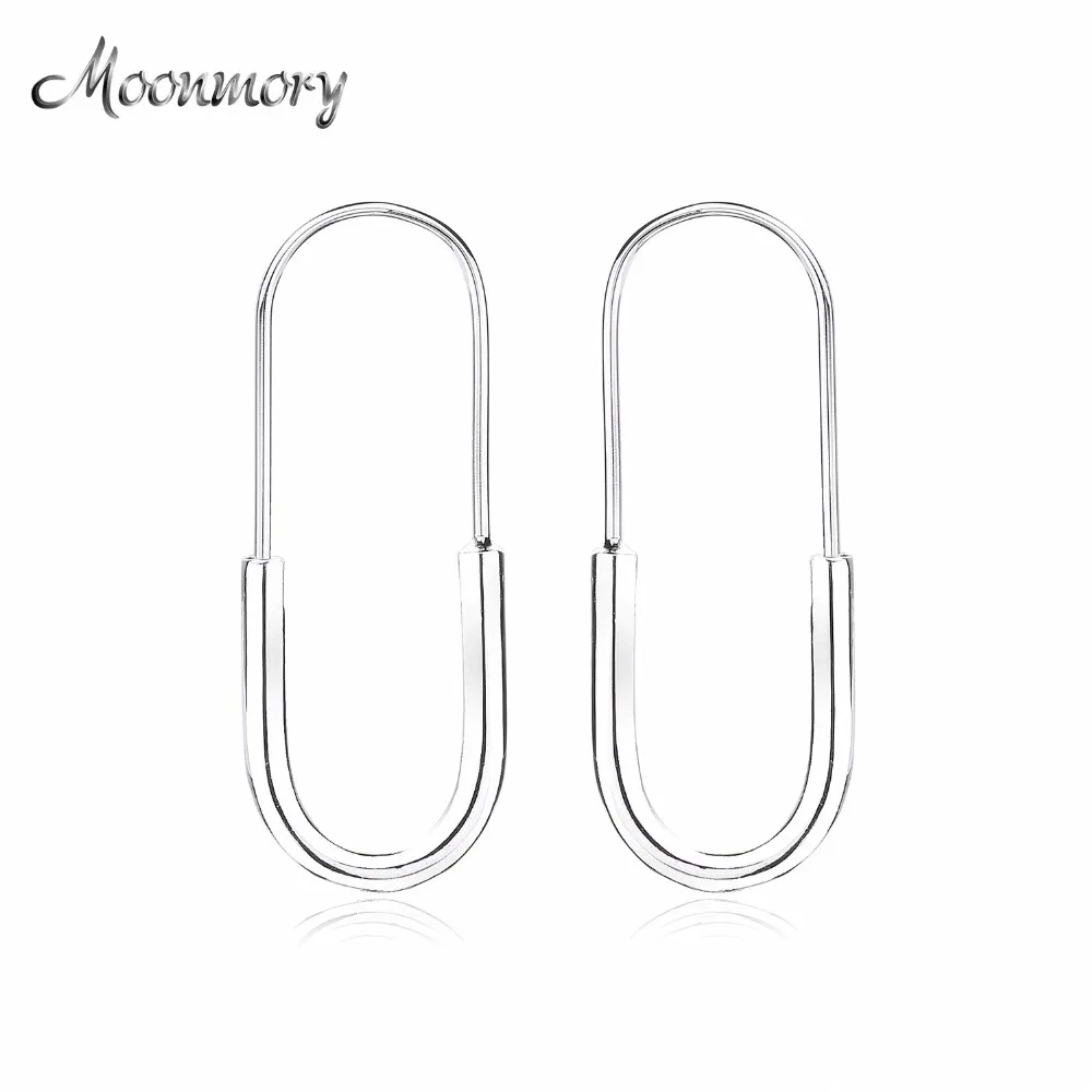 Moonmory, Франция, модное ювелирное изделие, 925 пробы, серебро, скрепки в форме бумаги, серьги для женщин, свадебные ювелирные изделия, вечерние украшения, подарок