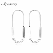 Moonmory, Франция, модное ювелирное изделие, 925 пробы, серебро, скрепки в форме бумаги, серьги для женщин, свадебные ювелирные изделия, вечерние украшения, подарок