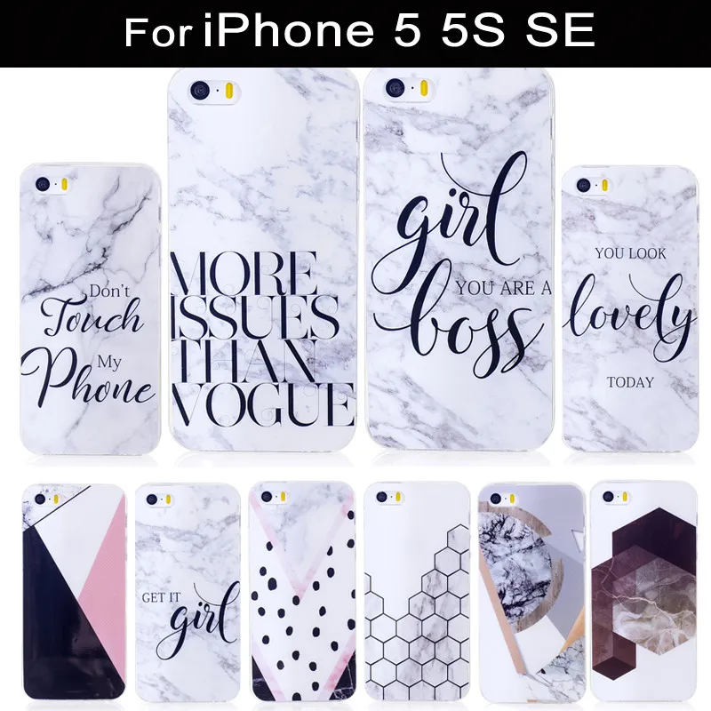 TPU Cases For iPhonese Case Apple iPhone 5SE 5 s Shockproof 5s SE Back Cover Luxury Marble Pattern Coque |