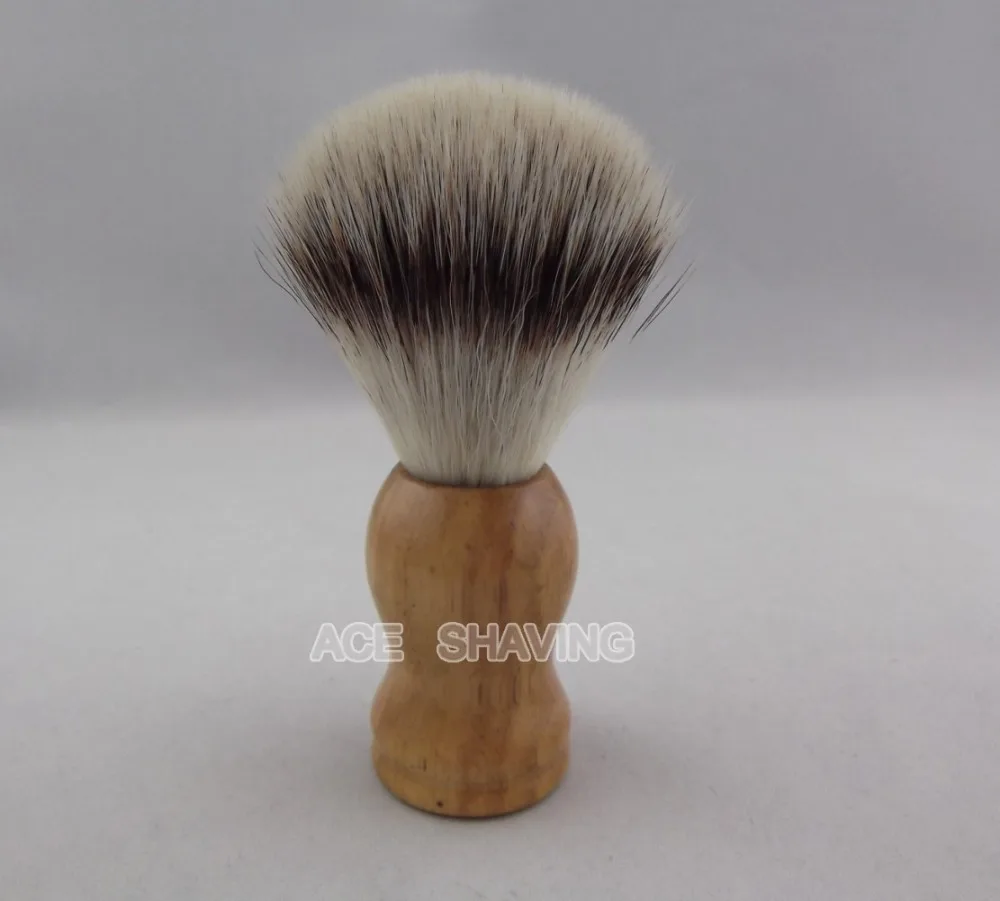 

Natural Rubber Wood Handle High Quality Faux badger Color PP Fiber Hair Shaving Brush