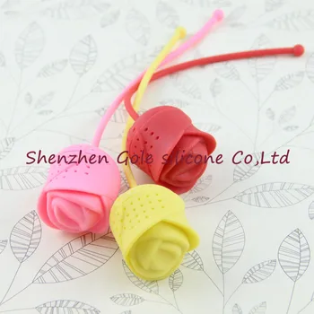 

500pcs rose shape tea infuser empty tea bag food grade silicone tea diffuser teaspoon filter novelty households
