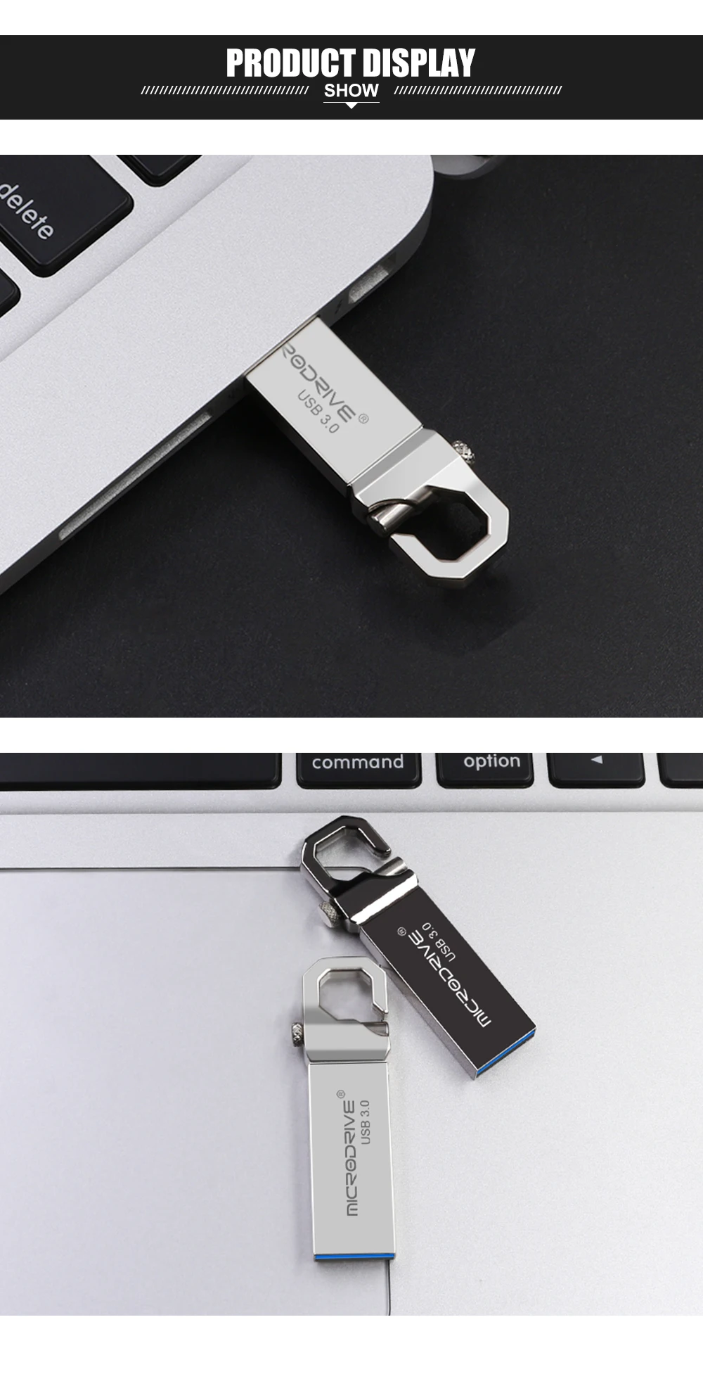 MicroDrive USB флеш-накопитель 128 GB 64 GB USB 3,0 Металл Флеш накопитель 32 Гб флешки 16 GB 8 GB USB stick подарок cle usb flash-логотип