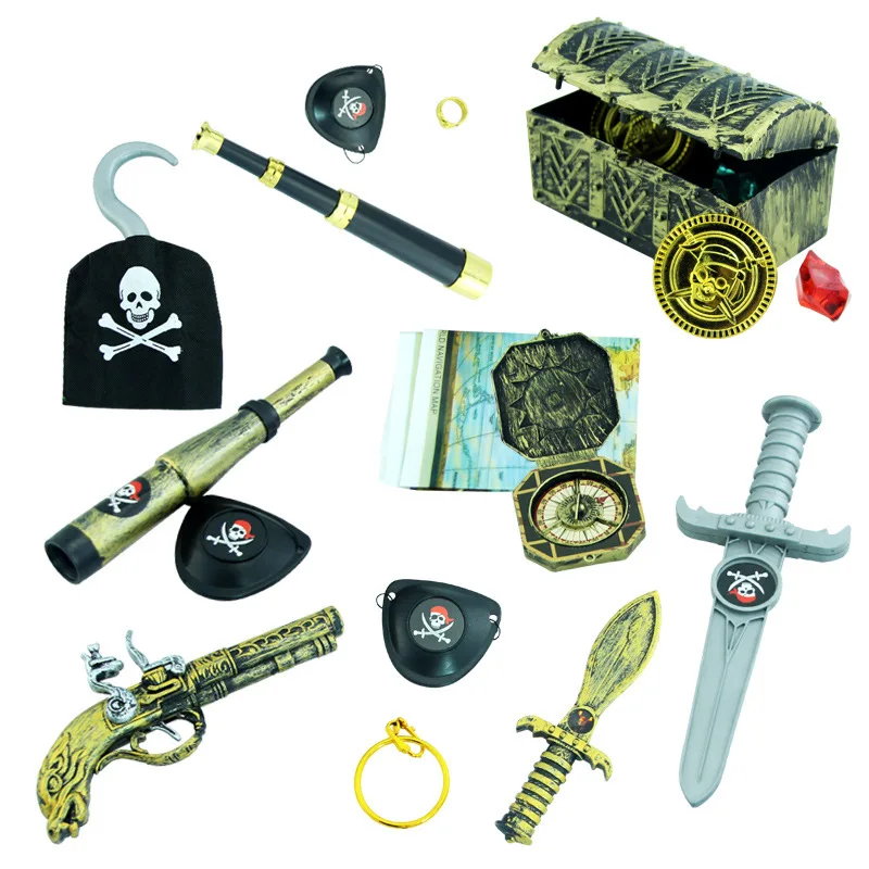 

[new] 15 Style Dress Party Cosplay Children's Day Performance Party Equipped Weapon Caribbean Pirates Toys Scary Prank espada