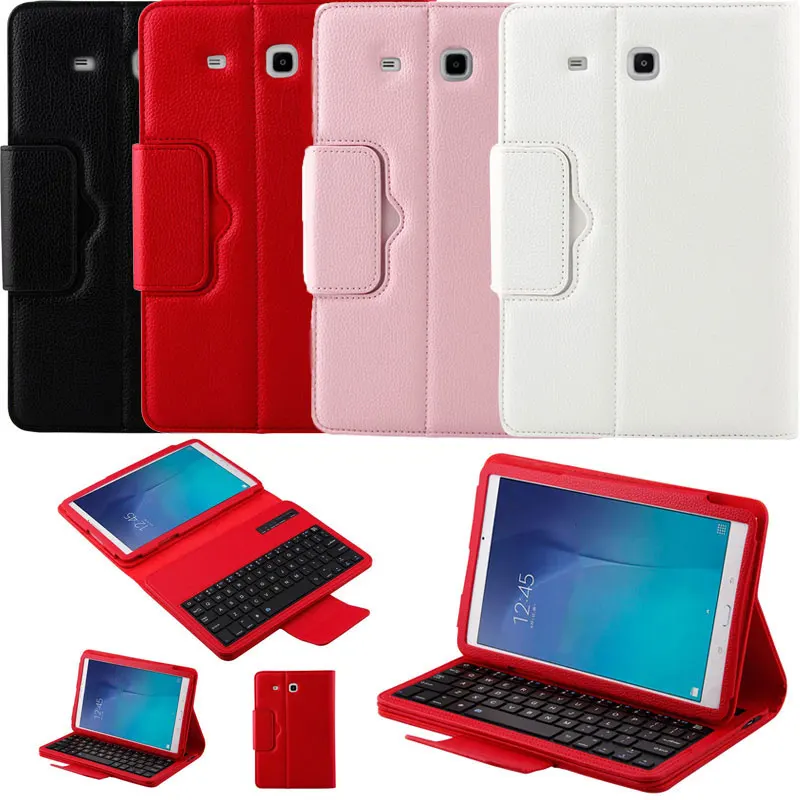 

Wireless Bluetooth Keyboard + PU Leather Stand Cover Case For Samsung GALAXY Tab E 9.6 T560 QJY99