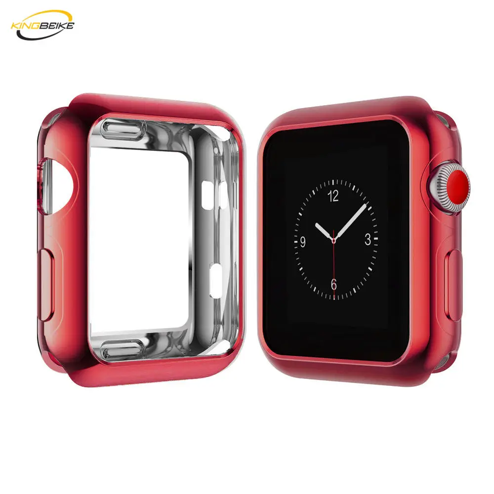

KINGBEIKE 10 Colors TPU Case For Apple Watch Series 1/2/3 Full Protection Cover Frame Watch Case For iWatch 38mm 42mm