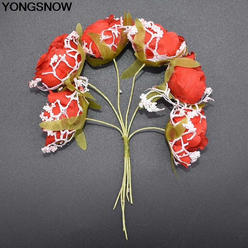 YONGSNOW 36 шт. Красивые Искусственные кружевные шелковые цветы розы свадебный букет для свадебного украшения дома искусственные растения искусственные цветы
