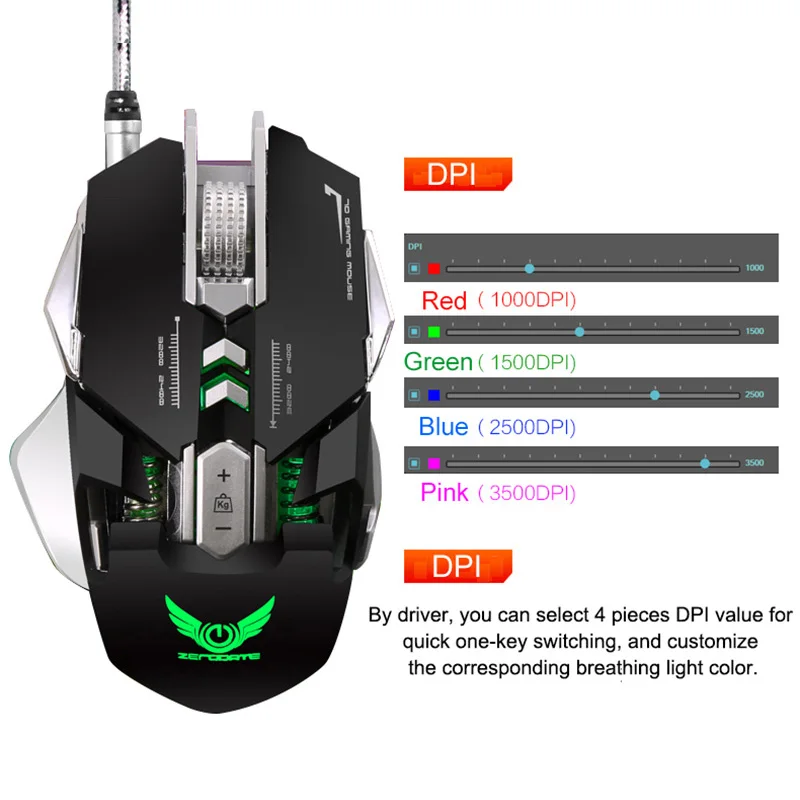 G9 игровая мышь проводная USB DPI Регулируемая макро программируемая геймерская
