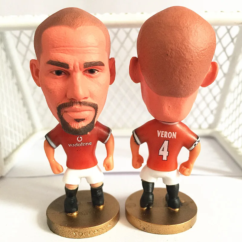 

Soccerwe Cartoon League Soccer Star Doll MU# 4# Juan Veron Figurines Red Collections