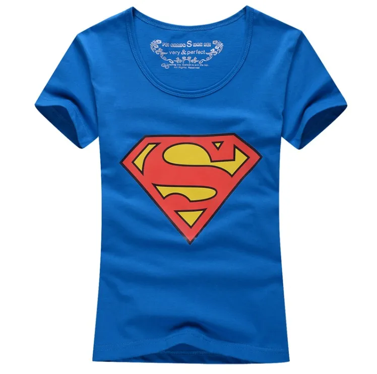 Superman T Shirt Lovers clothes Women's Men's casual O neck short sleeve t-shirts for couples superman short-sleeve T-shirt