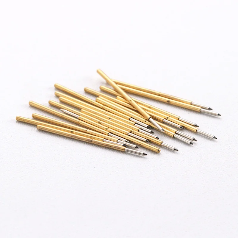 P50-B Nickel Plated Test Probe Dia 0.48mm Electronic Spring Detection Needle 100 Pcs/Package Brass Pogo Pins For Home Test Tools