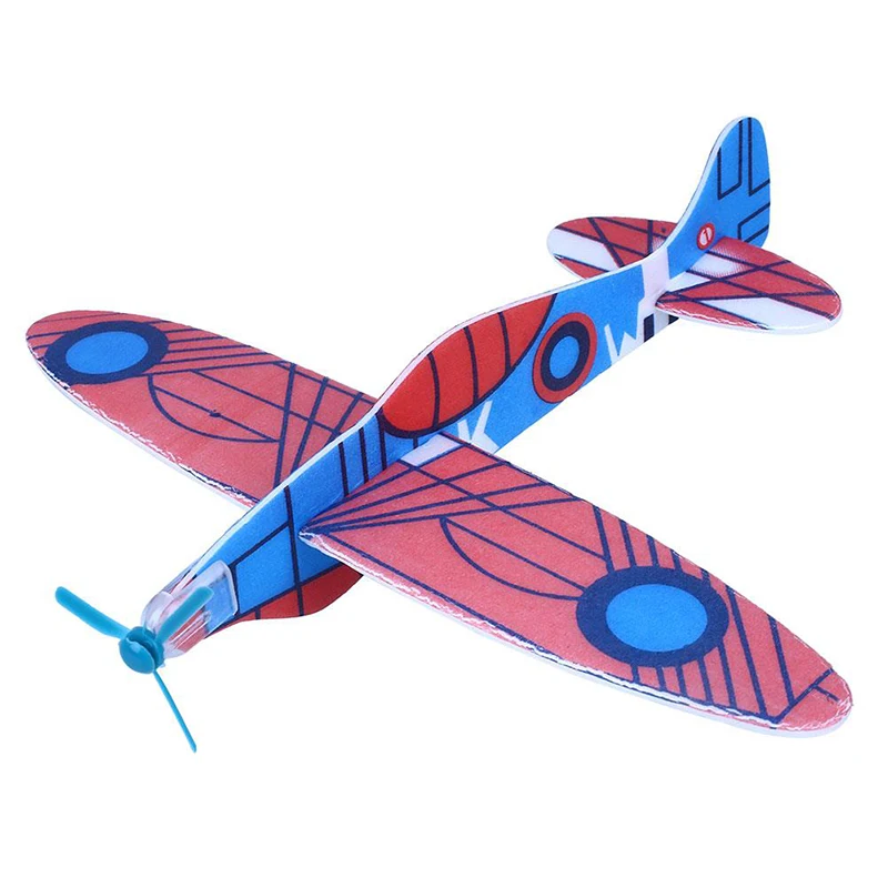 

12Pcs DIY Hand Throw Aircraft Flying Glider Toy Planes Airplane Made of foam Plast Party Bag Fillers Children Kids Toys Game