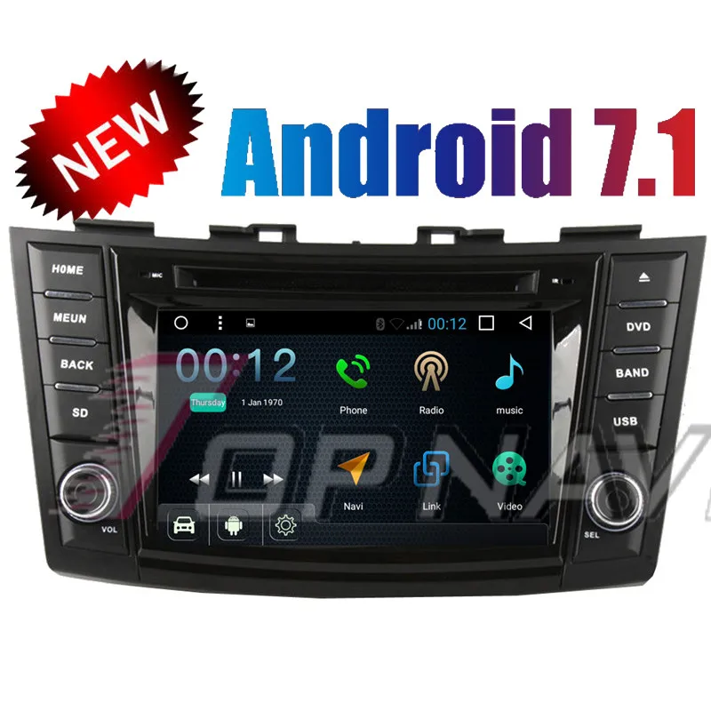 Topnavi четырехъядерный Android 7 1 автомобильный DVD мультимедийный плеер для Suzuki Swift 2013