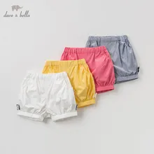 Dave bella/летние модные однотонные шорты для малышей; Милые штаны для малышей; повседневная одежда для девочек; DB10776