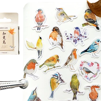 

20packs/lot Lovely Animals Robin Diary Paper Label Stickers DIY Scrapbook Notebook Album Sticker Stationery