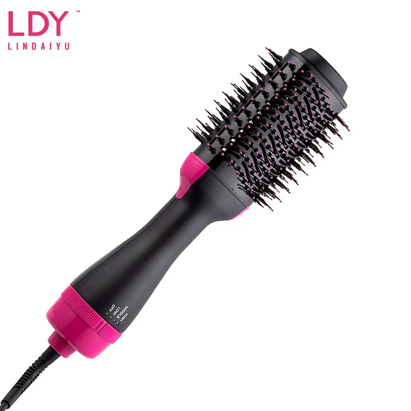 

LDY Salon Hair Styling Tools Hair Curler+Straightener+Dryer+Comb 4In1 Multifunctional Electric Hair Brush Fashion Hot Air Brush