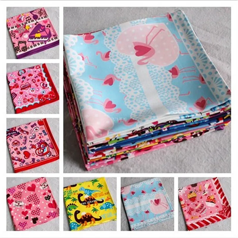 Children's handkerchief Cotton 100% pocket towel handcuffs child Handkerchiefs 5Pcs/Lot 42CM