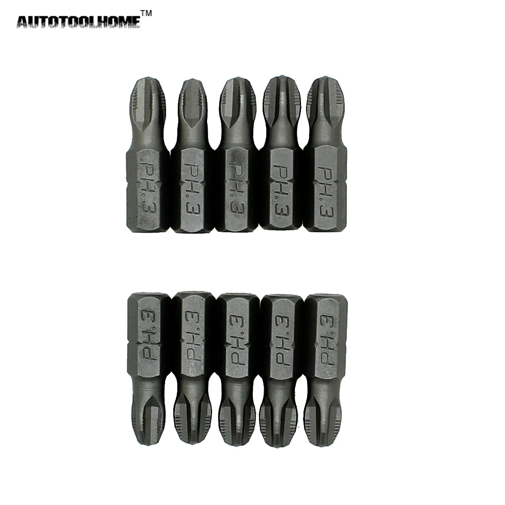 

High Quality 10pc Hex Magnetic Anti Slip Phillips PH3 Electric Screwdriver Bit Set Length 25mm DIY Power Tool Accessories
