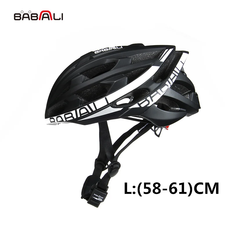 BABAALI Road Велосипедный спорт «умный» шлем интегрально Bluetooth Музыка ответить на телефон Велоспорт шлем для взрослых горный велосипед - Цвет: BLACK N WHITE L