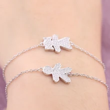 Новинка 925 пробы серебряный браслет с фигуркой для мальчиков и девочек с прозрачным кристаллом CZ для мужчин, женщин и девочек трендовые ювелирные изделия