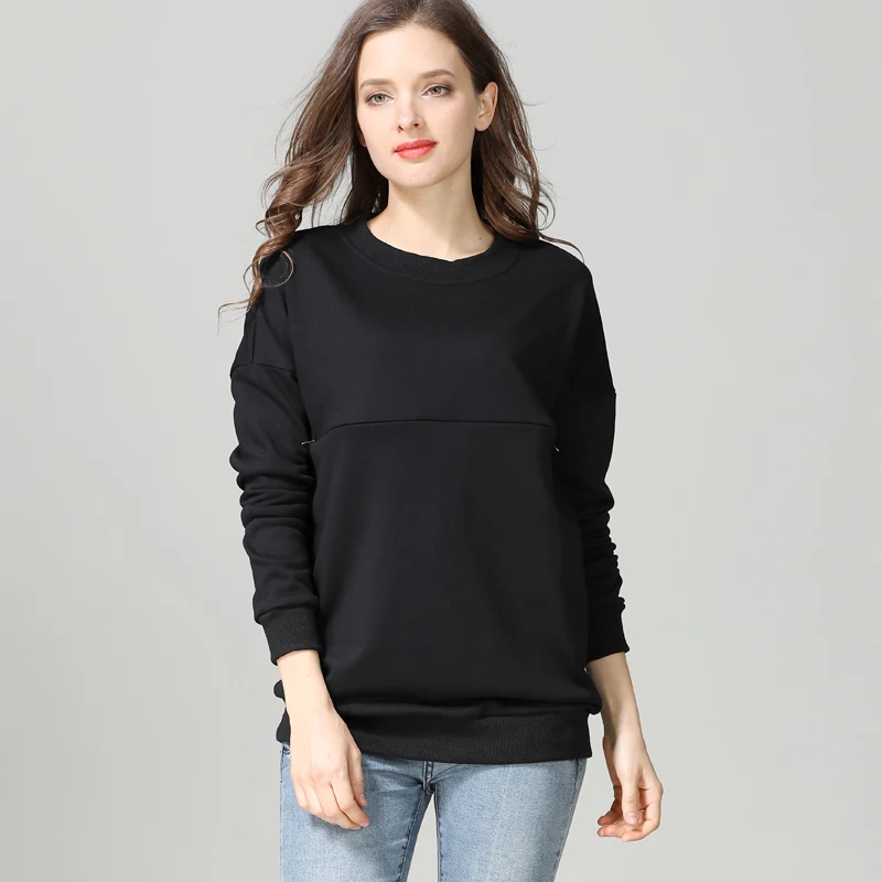 Autumn Winter Maternity Sweater Tops Long Sleeve Hoodies Breastfeeding Tops For Pregnant Women Maternity T-Shirt 3