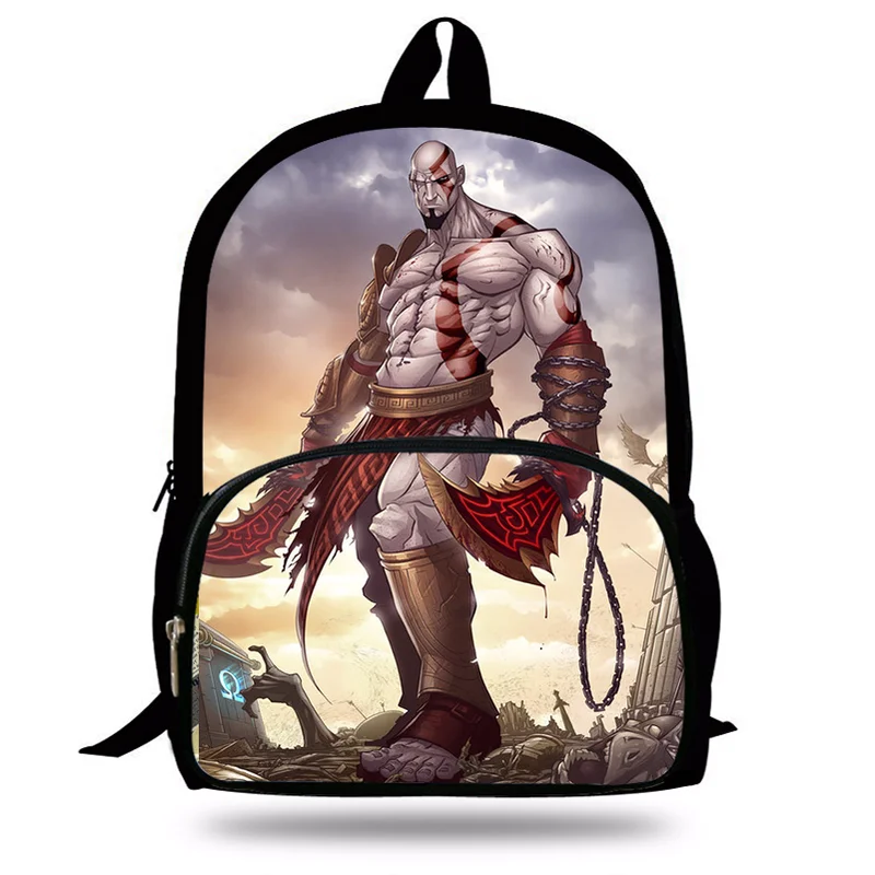 Модные детские школьные сумки с принтом God of War 4 Kratos для мальчиков и девочек