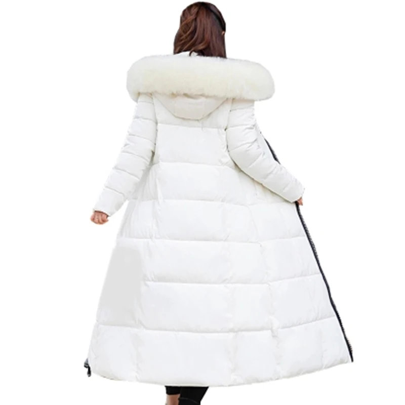 Coton Femmes Veste Longue F766 Épais Femelle Grand Noir 2018 De Dame Fourrure Le La Taille Manteau Parka Vers Plus Capuchon Mince Avec rose Hiver Rembourré Bas rouge ivoire dIxwqvgvt