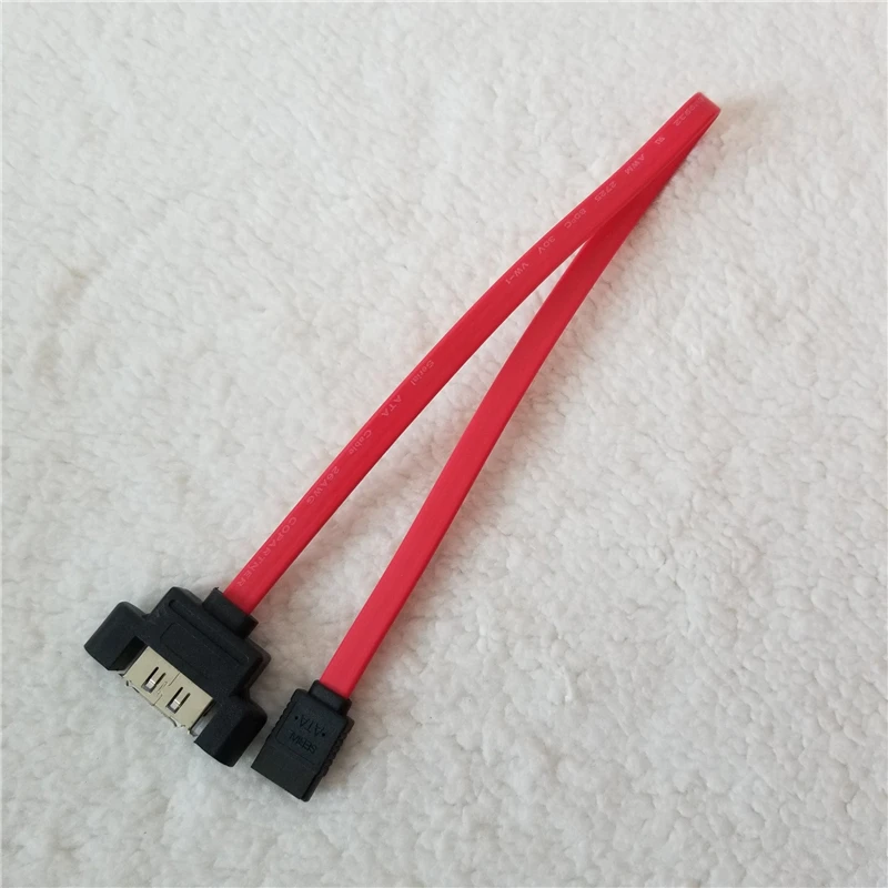 

100pcs/lot SATA Male Adapter to ESATA Female Connector Data Extension Cable Can be Fixed Mounting Wire Red 40CM