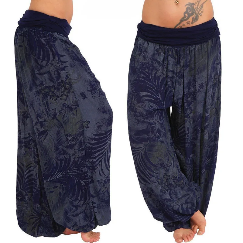 

Zogaa Original Folk Style Summer Women Pure Linen Wide Leg Pants Loose Natural Linen Casual Harem Pants Baggy Hip-hop Hanging