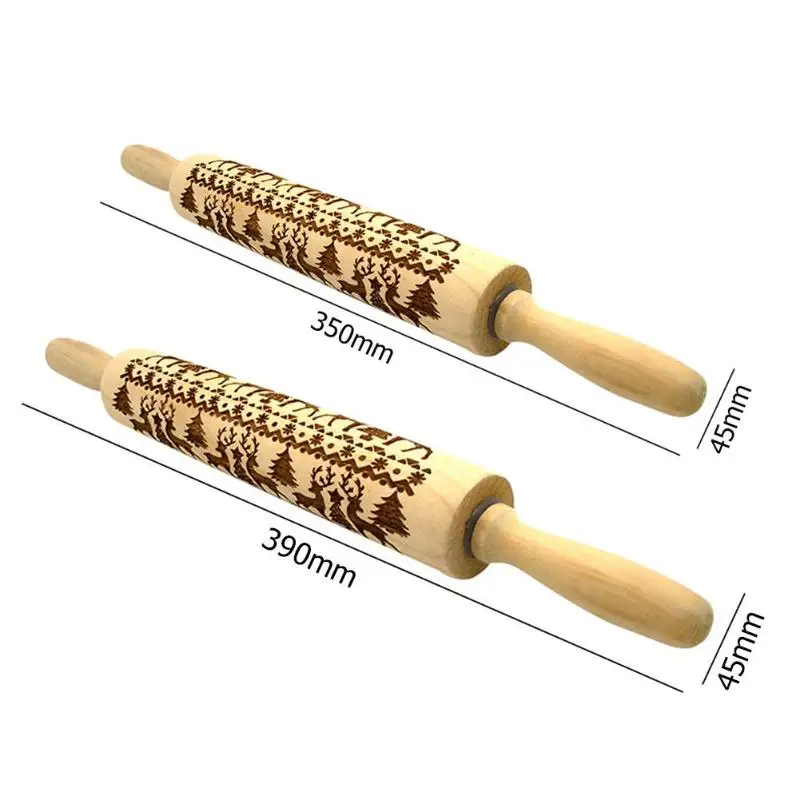 Рождественская Снежинка деревянная Скалка тиснение выпечки печенье лапша печенье, фондан, пирог олень узорчатый ролик формы для выпечки