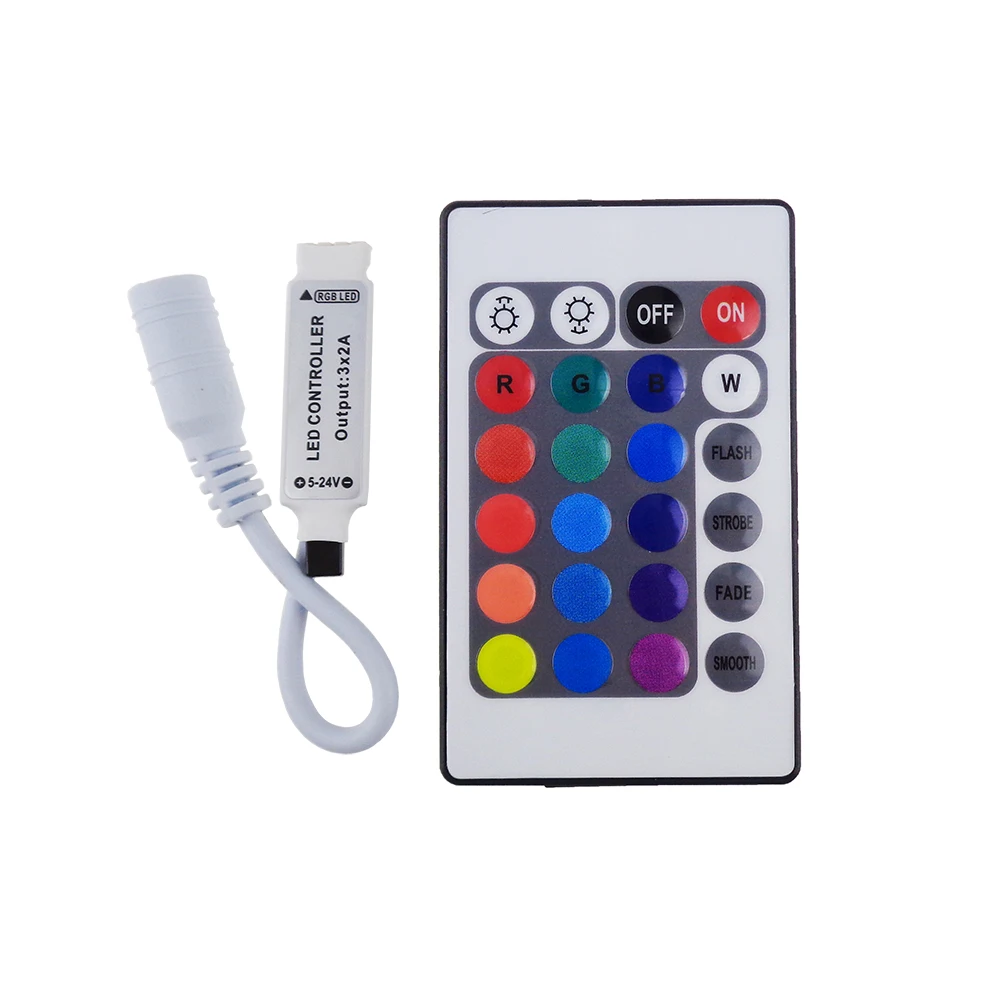 24Key mini LED RGB Strip IR Remote Controller Fernbedienung for 5050 3528 strip 