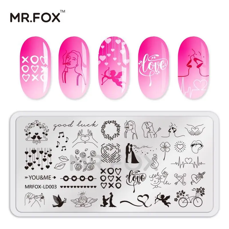 

5*6.5cm Nail Stamping Plate Valentine's Day Series Manicure Stencils Nail Art Image Template Tool