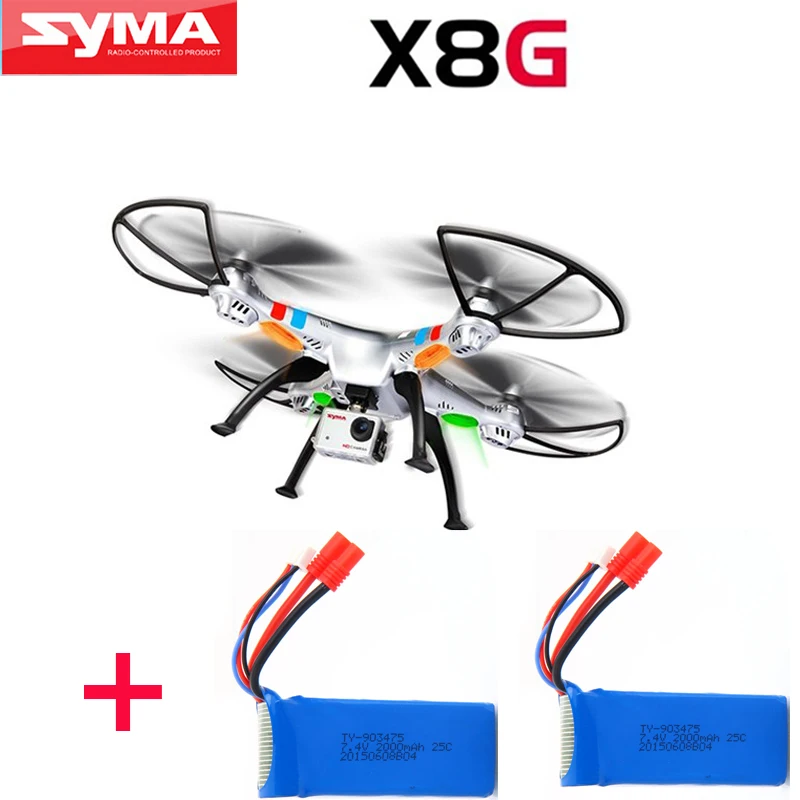 Buy Cheap (With two batteries) Original Syma X8G 4CH 6 Axis Venture with 8MP Camera RC Quadcopter Drone RTF 2.4GHz camera drone