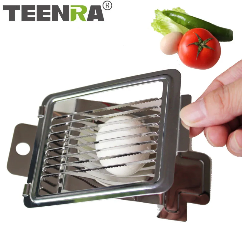 

TEENRA 1PC Egg Cutter Stainless Steel Egg Slicer Strawberry Slicer Cutter Metal Multifunctional Egg Cutter Tomato Slicer Kitchen