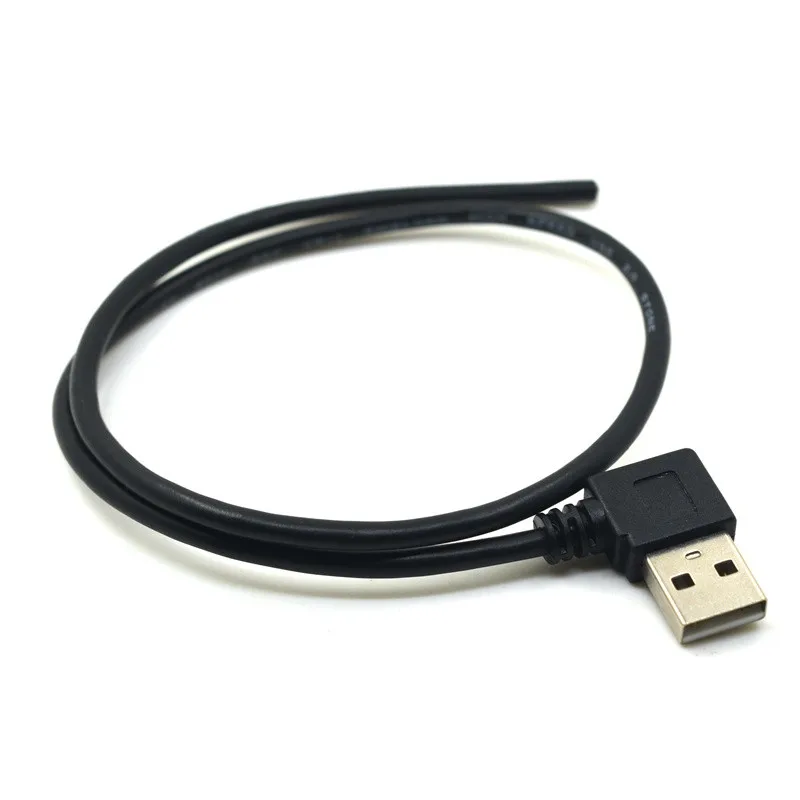 

0.5M Right Angle 90 Degree USB 2.0 A Type Male to 4 Wires Open Cable for DIY Welding OEM Black Color