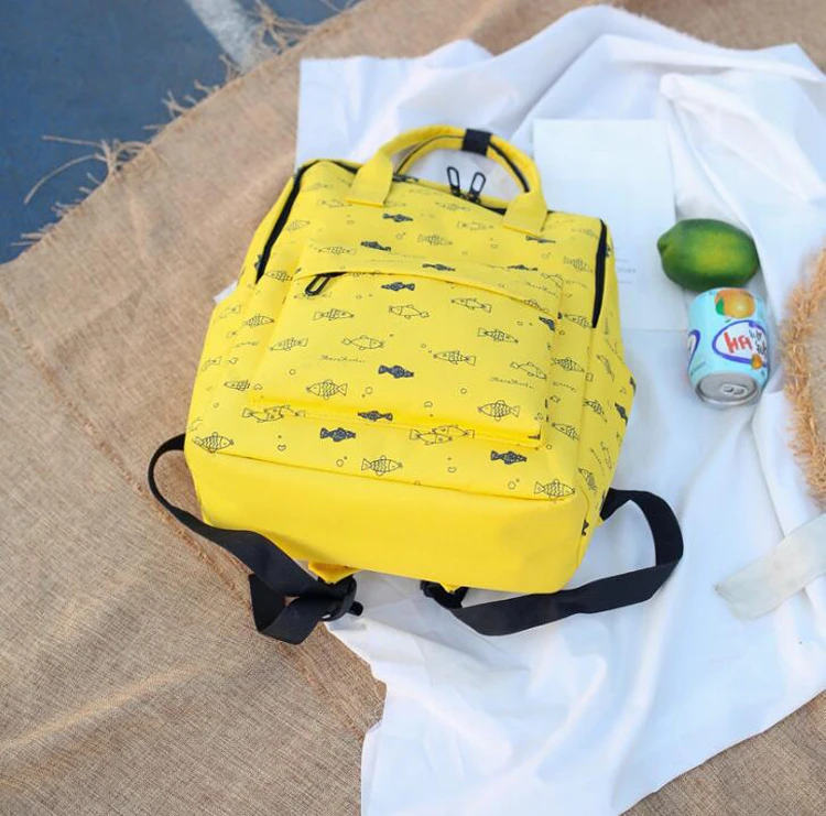 Große Für Teile Harajuku Taschen Leinwand los Frauen Neue Jugendliche Cartoon Schule Fisch Qualität Kapazität Hohe Rucksäcke 50 Mädchen Rucksack 8aHdqa
