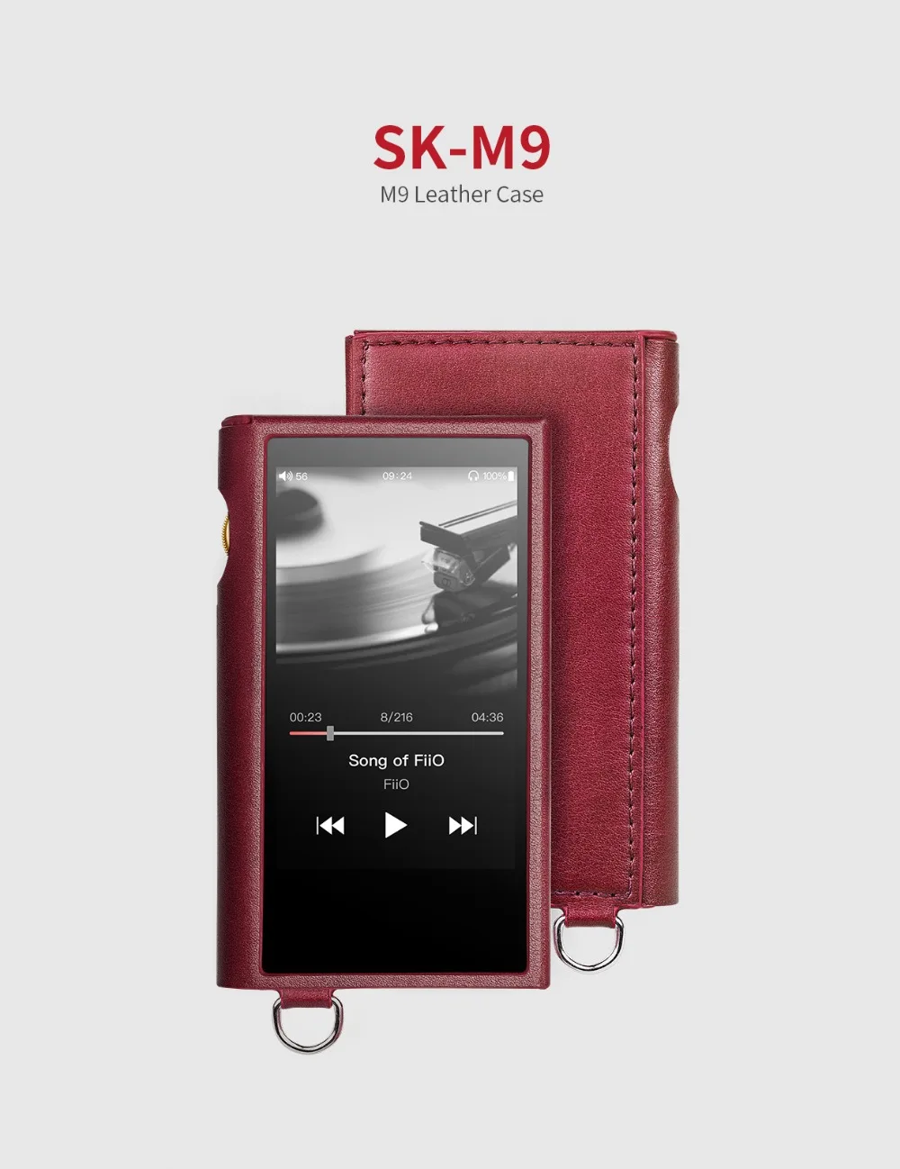 Кожаный чехол FiiO SK-M9 для HIFI плеера M9 красного цвета